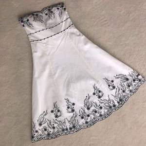 White House Black Market Strapless Fit and Flare Dress